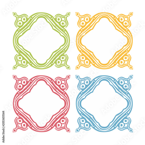 Four Colorful Ornamental Frames