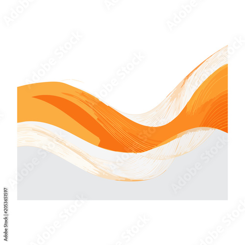 Minimalist abstract orange wave illustration