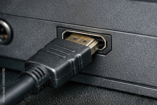 A close-up shot of a USB cable plugged into a laptop, great for technology and computer-related concepts