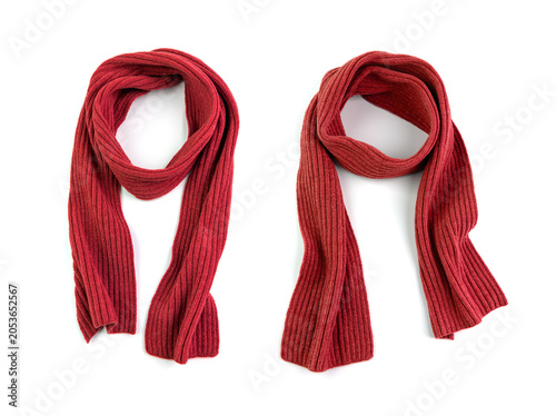 Red scarf on a white background.