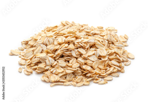 pile of oatmeal isolated on white background
