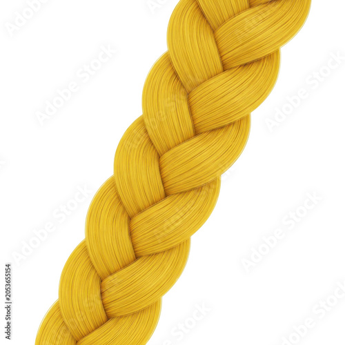 Isolated thick yellow braided rope with detailed texture, strong intertwined strands on a transparent background