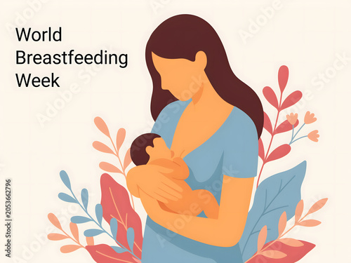 World breastfeeding week celebration for new mothers and babies.