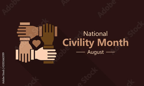 Tableau sur toile National Civility Month observed every year in August to promote respectful interactions, empathy, and kindness in our communities and workplaces