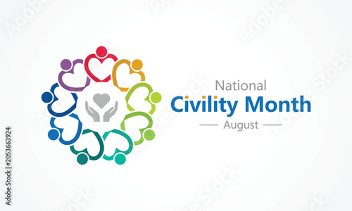 Obraz na plátně National Civility Month observed every year in August to promote respectful interactions, empathy, and kindness in our communities and workplaces