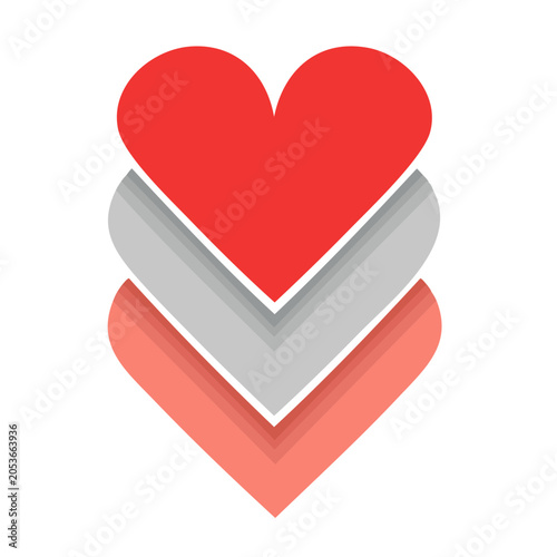 Stacked Hearts Flat Design Vector