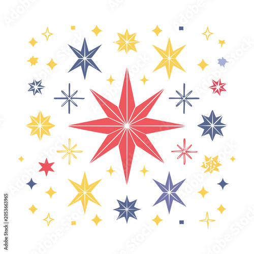 Starburst Design with Red Center