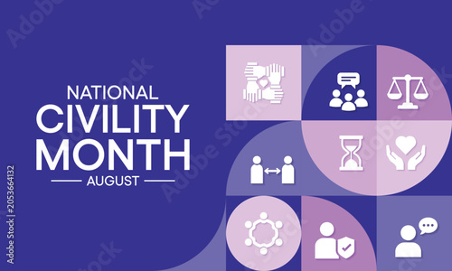 Фотография National Civility Month observed every year in August to promote respectful interactions, empathy, and kindness in our communities and workplaces