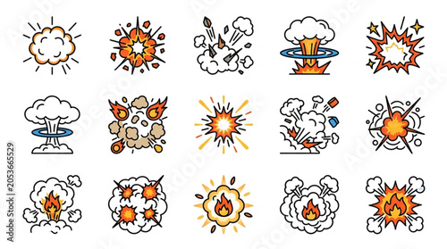 Explosion and Impact Illustration Set