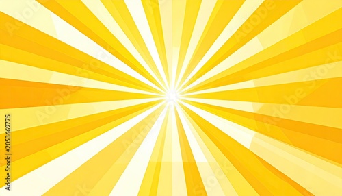 Central radiant white light, warm yellow rays, vibrant backdrop