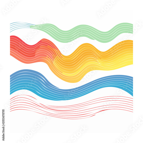 Colorful abstract wave lines illustration