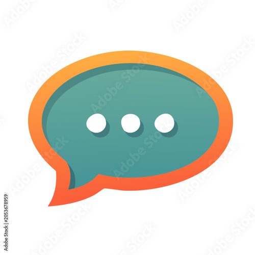 Flat design speech bubble with three dots