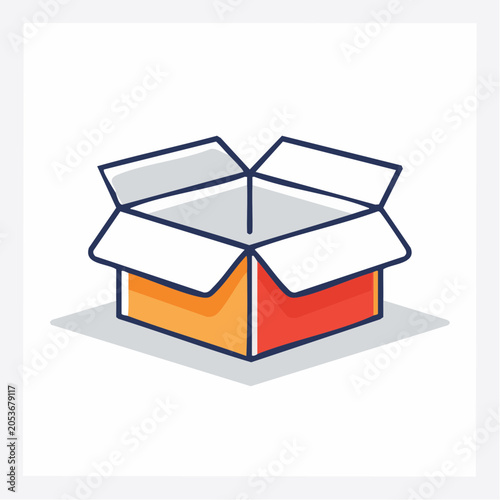 Open Cardboard Box Icon