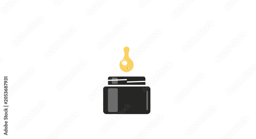 Obraz premium Golden Droplet Emerging from Black Container.