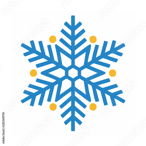 Blue and Yellow Snowflake Icon
