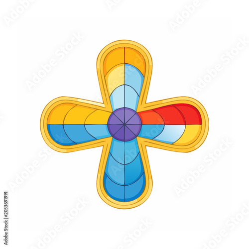 Colorful Spinning Top Flat Design