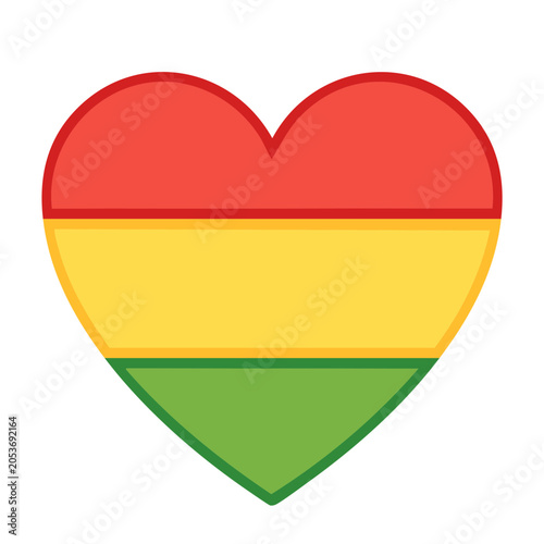 Heart Icon with Flag Colors