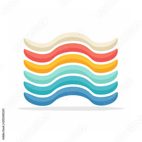 Retro layered waves vector design