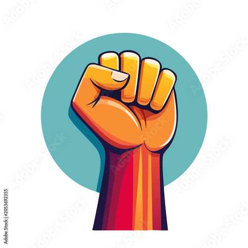 Raised Fist Graphic Illustration