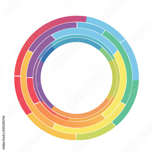 Modern colorful circular diagram with gradient segments