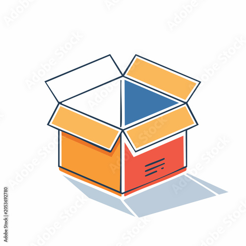 Open Cardboard Box Illustration