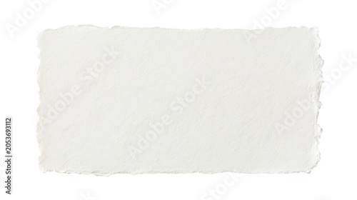 Photos Rough textured handmade paper sheet with deckled edges, isolated on transparent