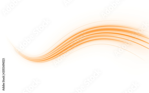 Bright orange paint swoosh with smooth motion blur and luminous highlights. png
