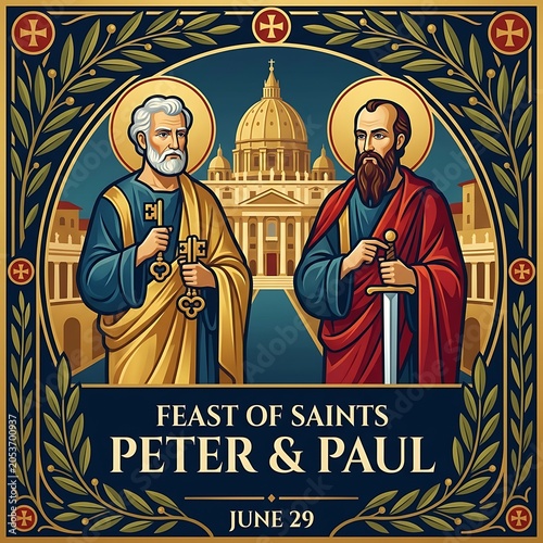 Saints peter and paul in front of st. peter's basilica