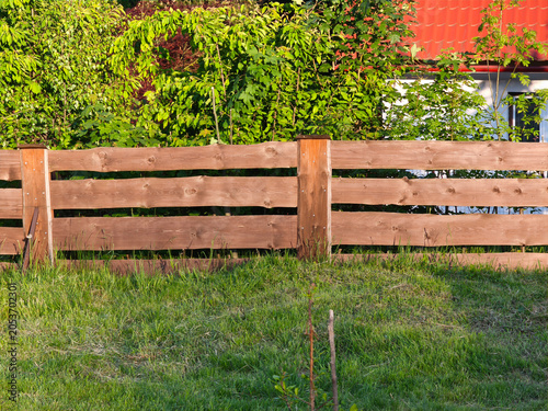 Wooden fence.
