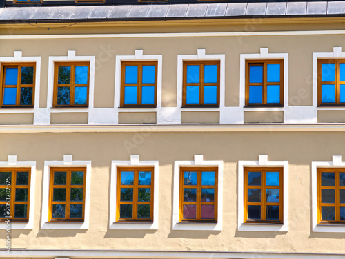 Windows on the building.