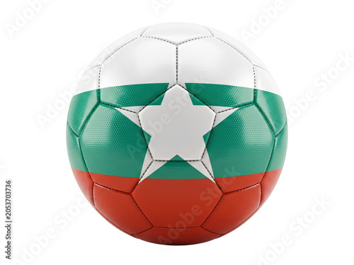 Soccer Ball with Green, White, and Red Colors in a Classic Design Featuring Football, Texture, Pattern with Game and Match Elements for Competition
