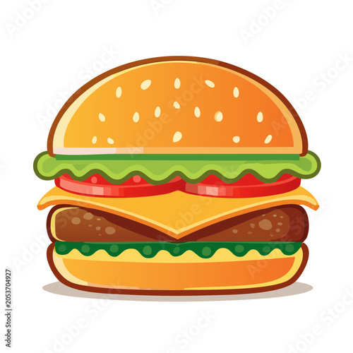 Cartoon Cheeseburger Illustration
