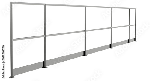 Fotografie angled perspective 3d realistic render of an industrial metallic safety railing