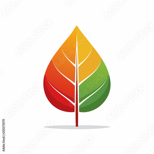 Abstract Leaf Logo with Gradient Colors