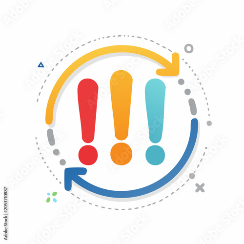 Exclamation Marks with Circular Arrows