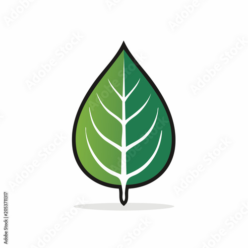 Stylized Green Leaf Icon
