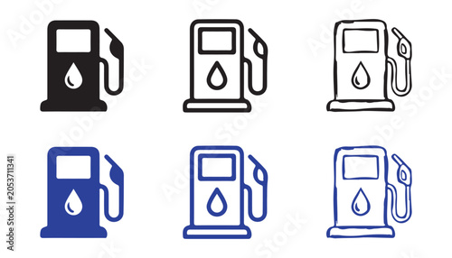 Fotografie Fuel pump with droplet icon representing gas station and energy industry concept