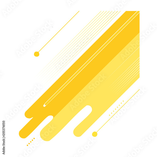 Minimalist abstract yellow shape illustration