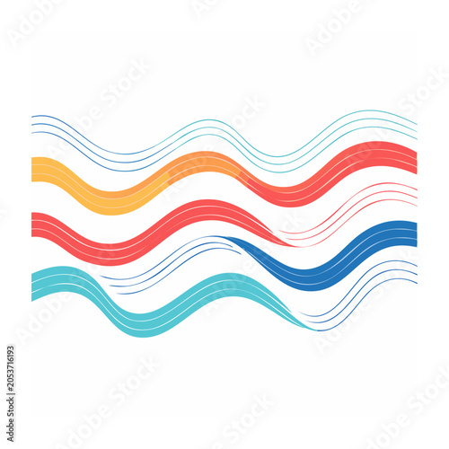 Minimalist colorful wave illustration