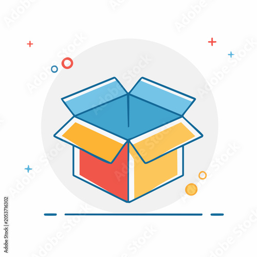 Open Cardboard Box Icon
