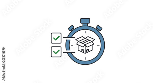 A stopwatch icon representing fast delivery and efficient shipping services