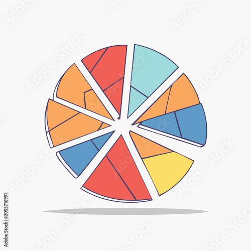 Abstract Colorful Pie Chart Slices