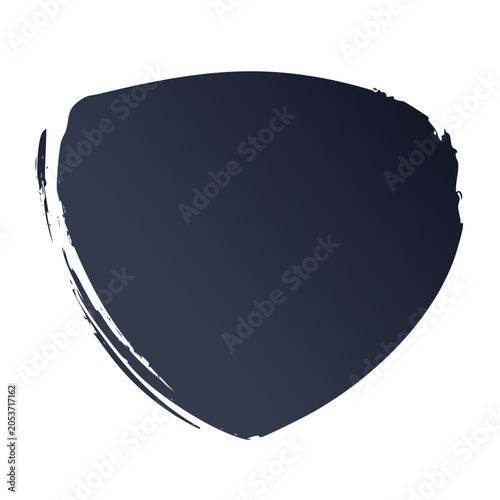 Dark blue abstract brush stroke on transparent background