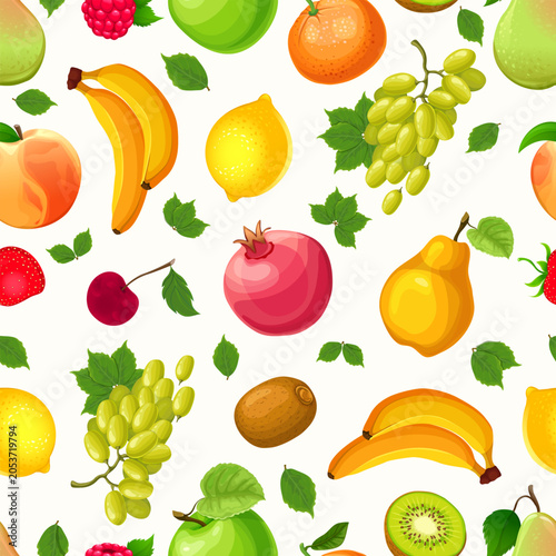 Summer Fruit Mix Seamless Pattern Design