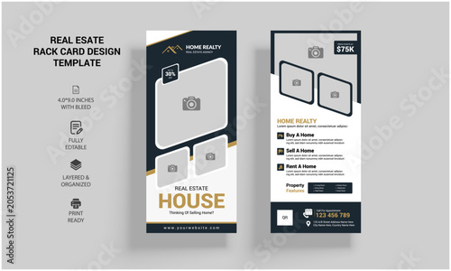 Professional Real Estate Marketing Rack Card design template