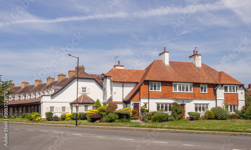 Impressive worker homes and work buildings at Port Sunlight, Wirral. UK