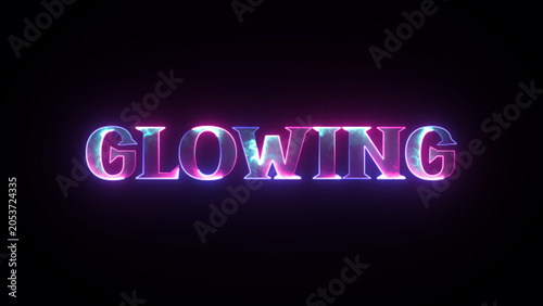 Glowing text typography sign with light streaks typography electric isolated background