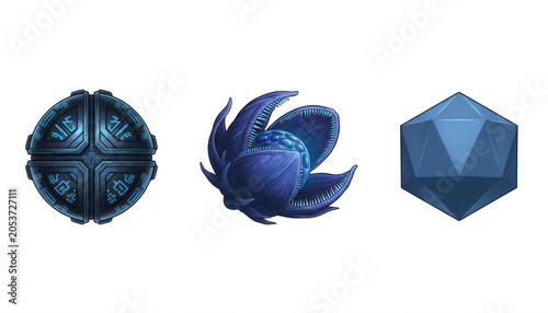 Set of Fantasy Game Items and Magical Artifacts