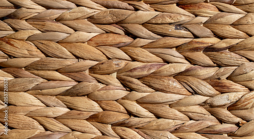 Tableau sur toile Woven water hyacinth straw mat texture background close up for interior design