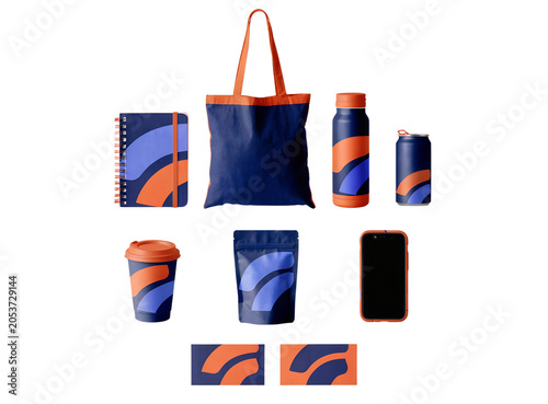 Corporate Brand Identity Mockup Set with Tote Bag and Stationery Items